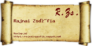 Rajnai Zsófia névjegykártya