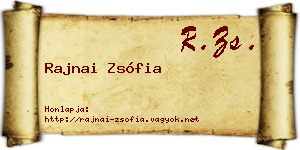 Rajnai Zsófia névjegykártya